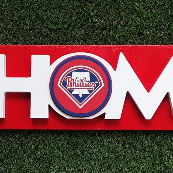 Philadelphia Phillies "HOME" Wood Decor Sign "BRAND NEW" - Picture 5 of 6